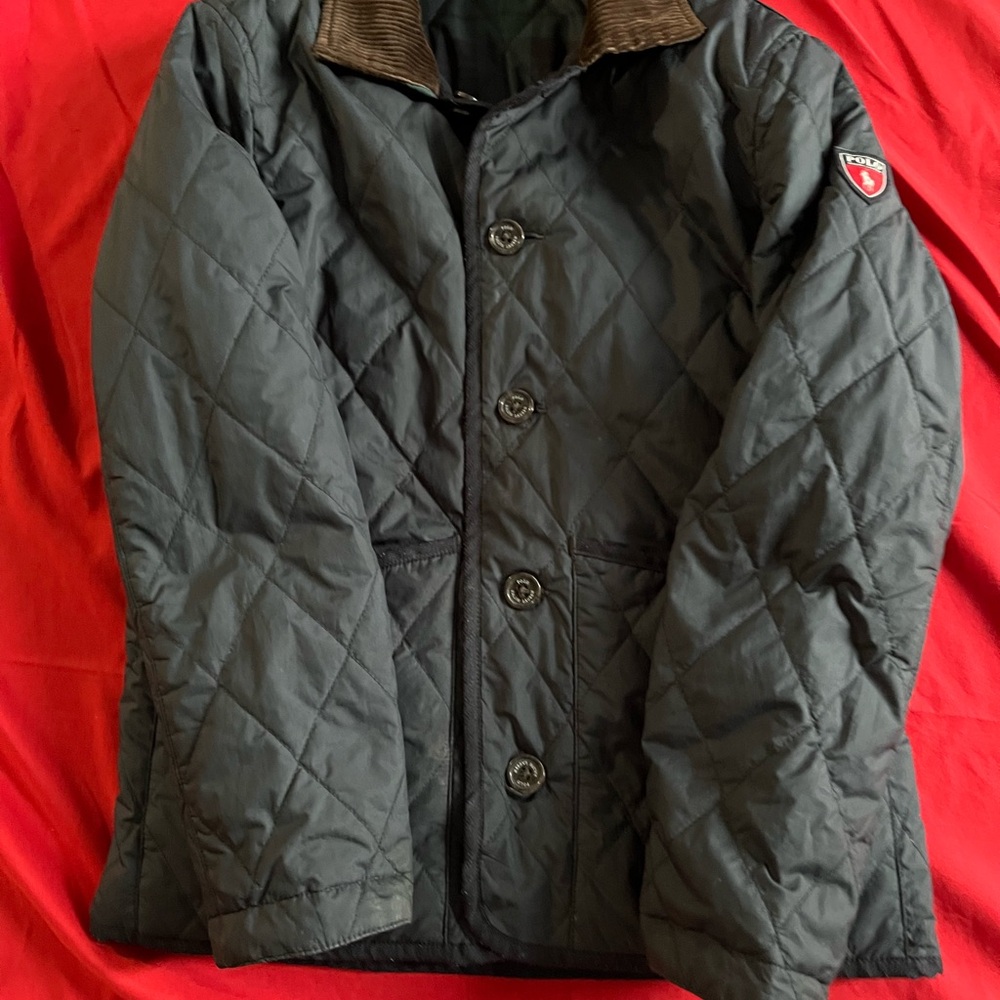 Polo by Ralph Lauren Reversible Navy and Green Quilted Puffer Jacket - Picture 4 of 6